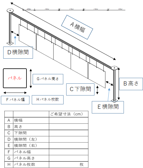 カウンターパーテーション仕様